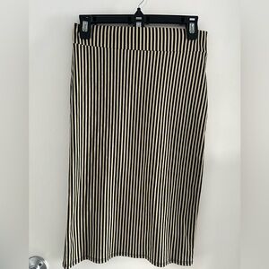 Azules Black and Cream Striped Pencil Skirt